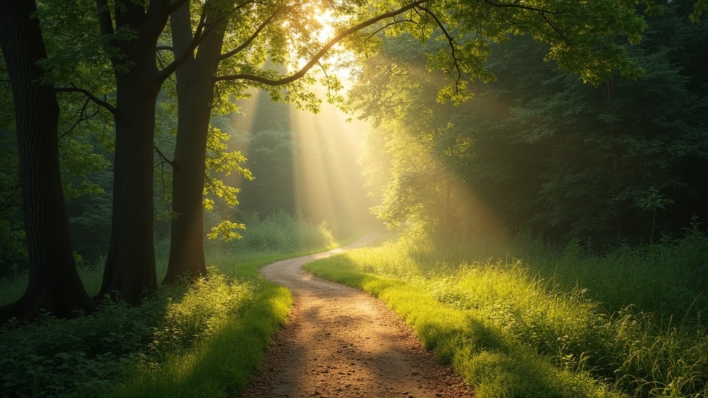 Abstract illustration of a winding path through a peaceful natural landscape, symbolizing the journey of counseling with sin and grace.